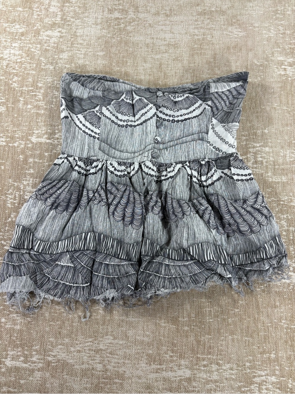 O'Neill Altered Black & White Ruffle Tube Top